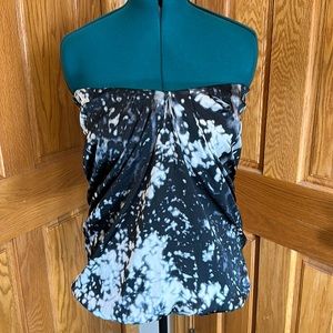 Sisley brand black and grey strapless top